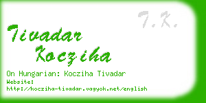 tivadar kocziha business card